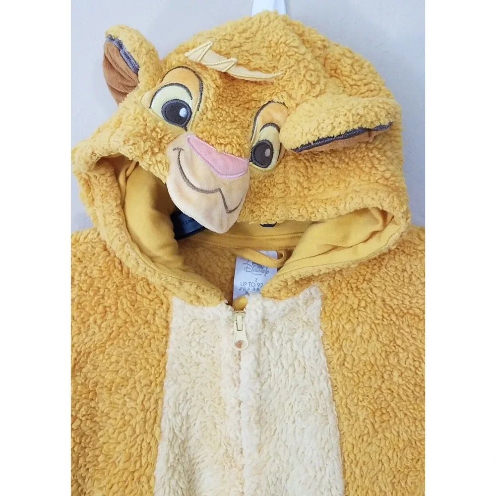 Disney Lion King SIMBA Halloween Costume Pajama One Piece‎ Hooded Kids Size 2